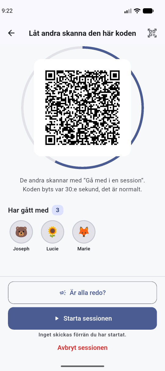 Koden som de andra skannar, ansikte mot ansikte.